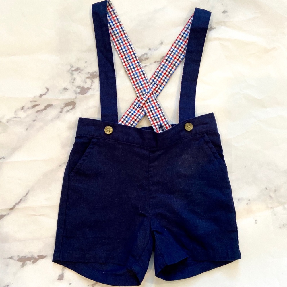 Janie and Jake Boys Short Overalls with suspenders
